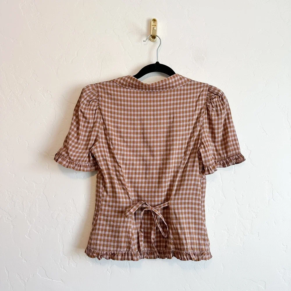 Reformation | Olli Gingham Button Front Top in Audrie Check